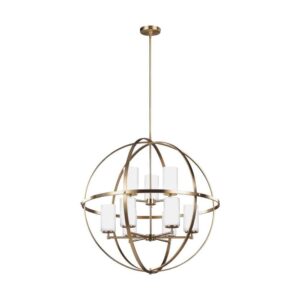 Satin Brass Alturas Chandelier 9-Light/2-Tier | 3124609-848