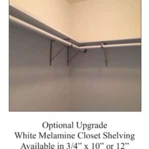 Optional Upgrade White Melamine Closet Shelving
