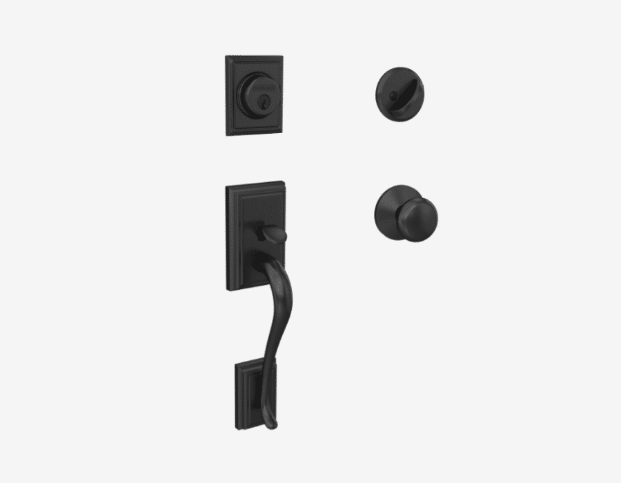 Matte Black | Addison Handleset with Deadbolt F60