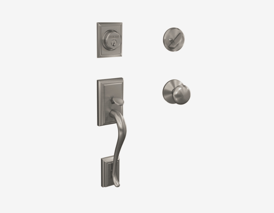 Satin Nickel | Addison Handleset with Deadbolt F60