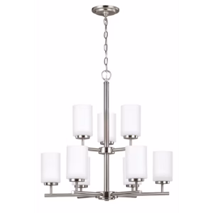 Brushed Nickel Oslo Chandelier 9-Light/2-Tier | 31162-962