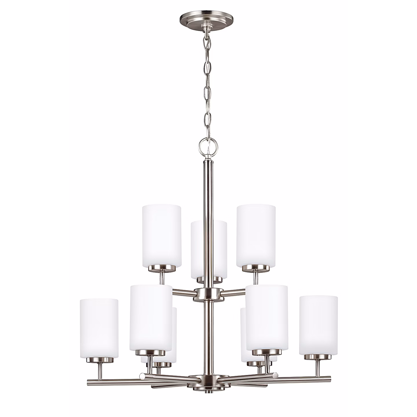 Brushed Nickel Oslo Chandelier 9-Light/2-Tier | 31162-962