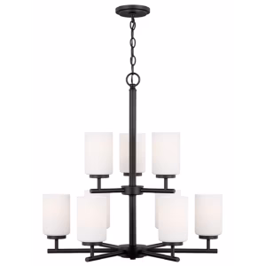 Midnight Black Oslo Chandelier 9-Light/2-Tier | 31162-112
